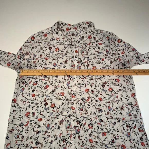 Reitmans Floral Blouse XL Lightweight Button Front Shirt Long Sleeve Boho Top - Picture 6 of 11